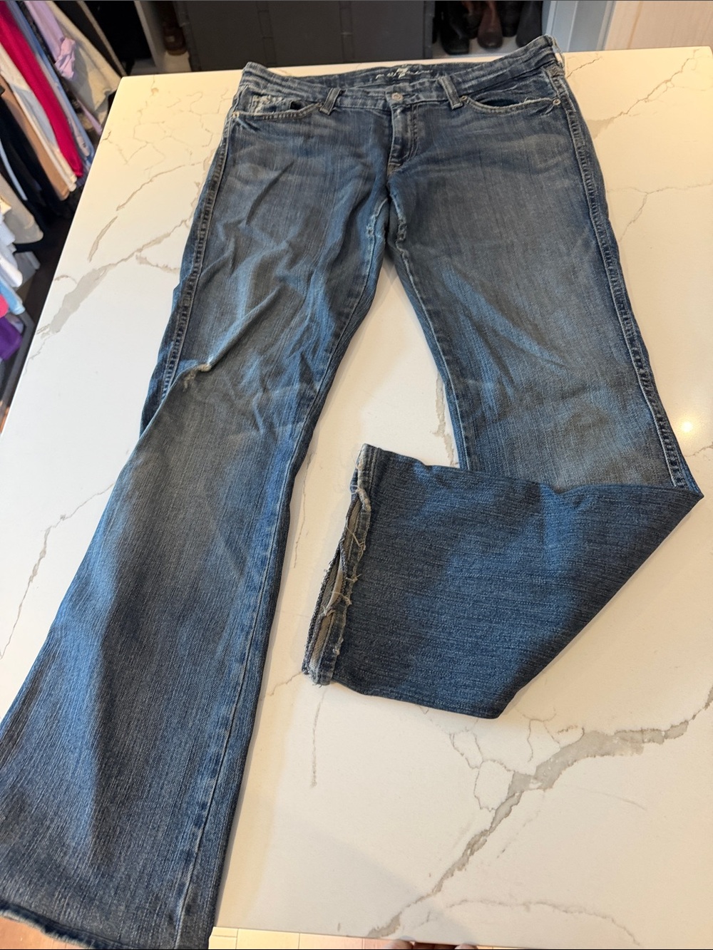 7 For All Mankind Women's Bootcut Jeans in Faded Blue